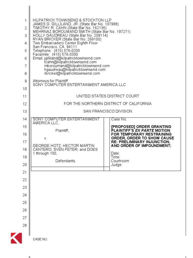 Proposed Order | PDF | Digital Millennium Copyright Act | Encryption