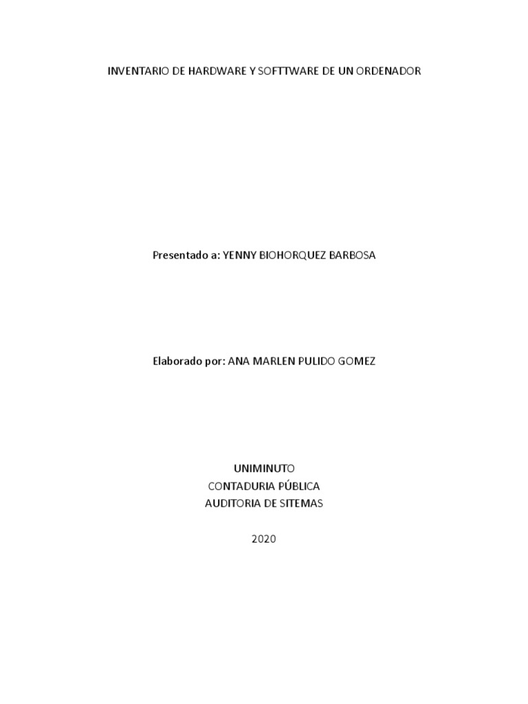 Inventario de Hardware y Software | PDF