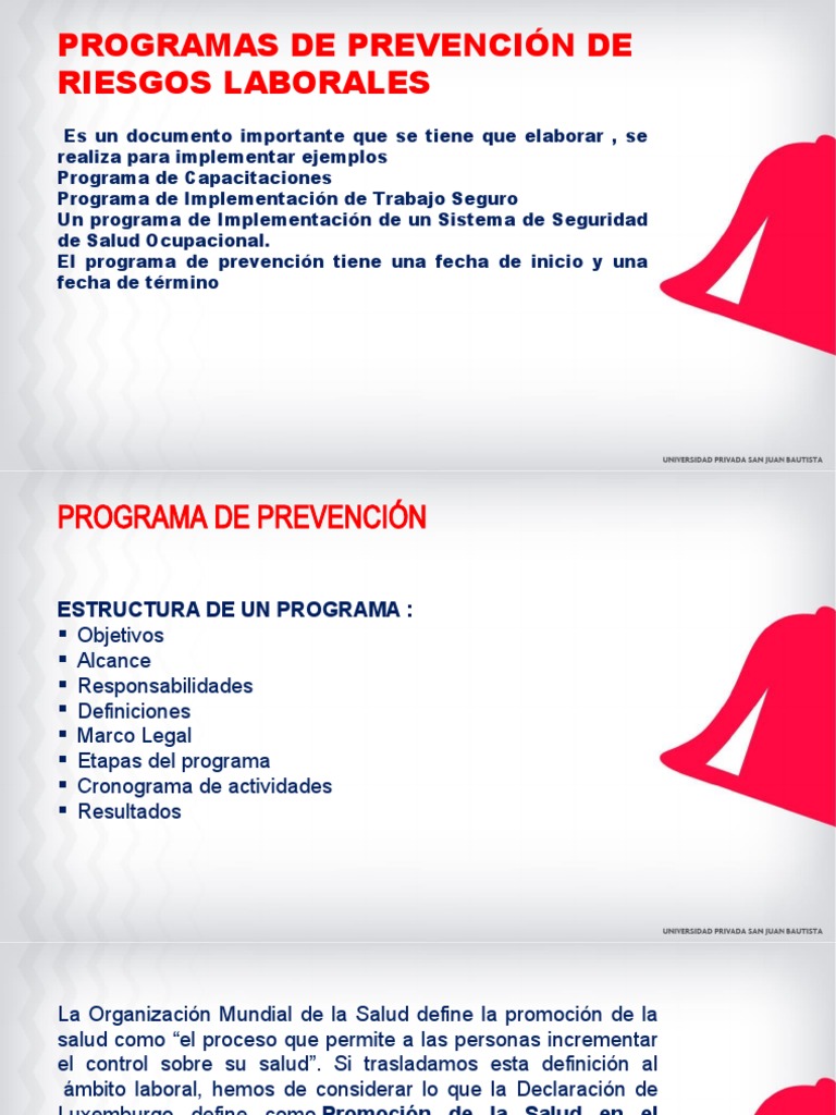 Programas de Prevención en Salud Laboral | PDF | Promoción de la salud ...