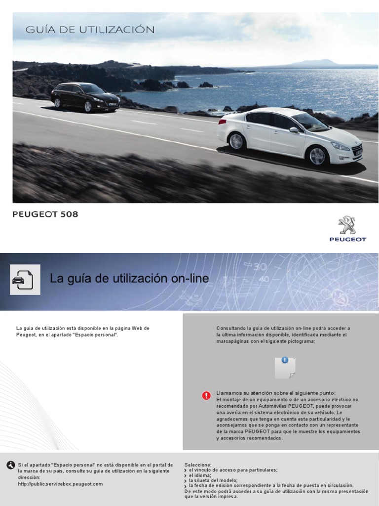 Delgado capa Seguro Manual Peugeot 508 2014 | PDF | Industria automotriz | Vehículos terrestres