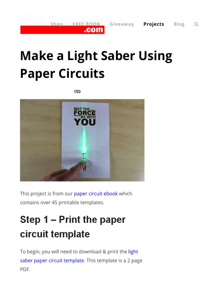 How to Make a Light Saber Using a Paper Circuit PDF