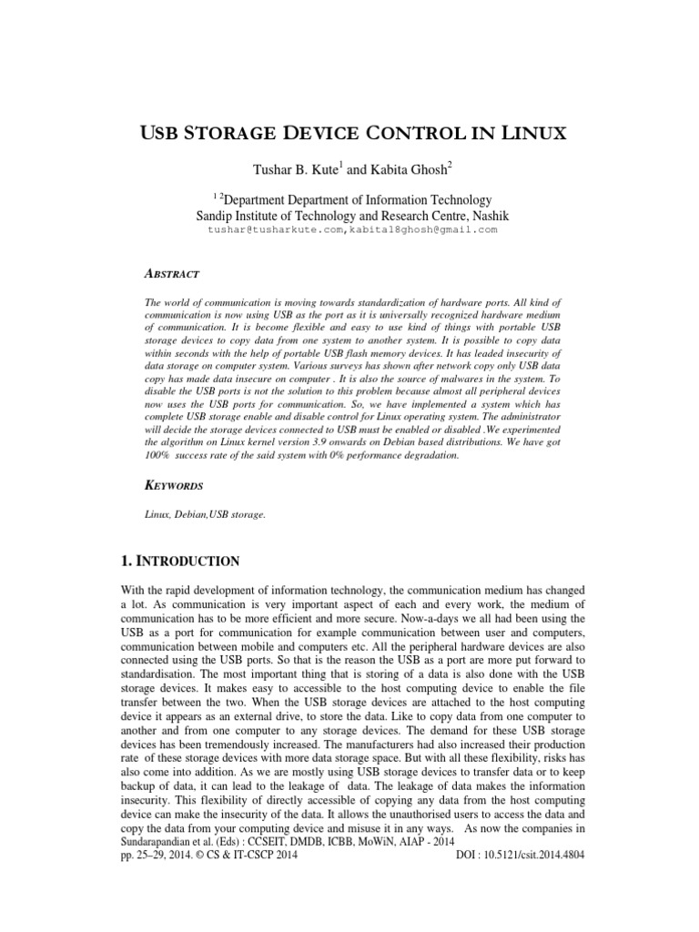 U S D C L: SB Torage Evice Ontrol IN Inux | PDF | Device Driver | Superuser