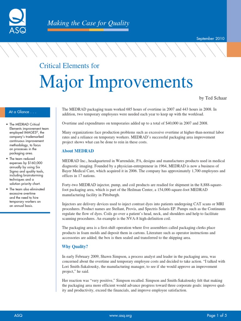 ASQ 7critical-Elements-Major-Improvements | PDF | Packaging And ...