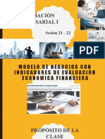 MODELO DE NEGOCIOS CON INDICADORES DE EVALUACIÓN ECONOMICA Sesion 21 y 22