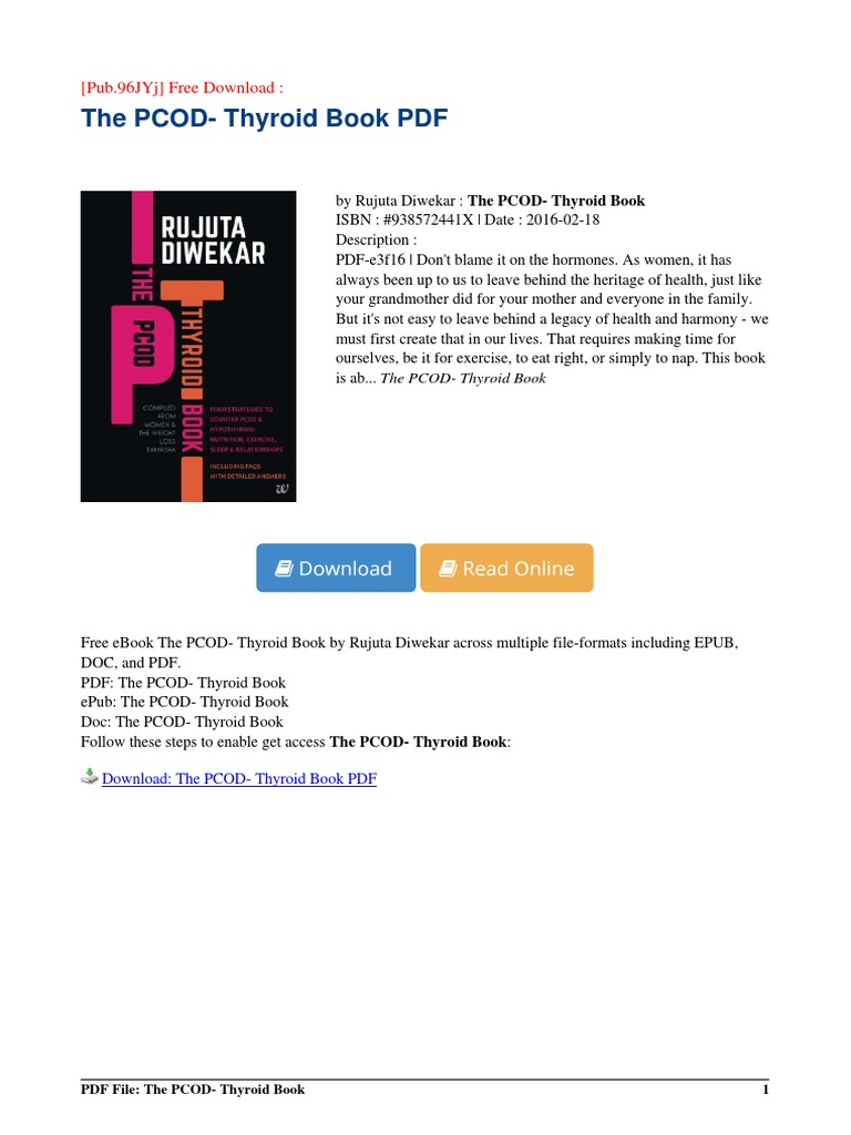PCOD Thyroid Book Rujuta Diwekar PDF 8c0385e3b | PDF