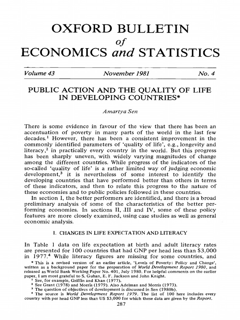 Quality of Life in Developing Countries | PDF | Gross Domestic Product ...