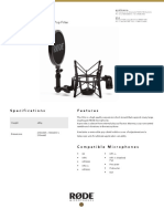 Shockmount With Detachable Pop Filter: Specifications Features