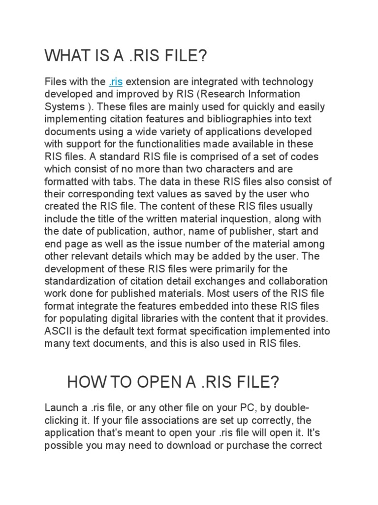 How To Open RIS File PDF