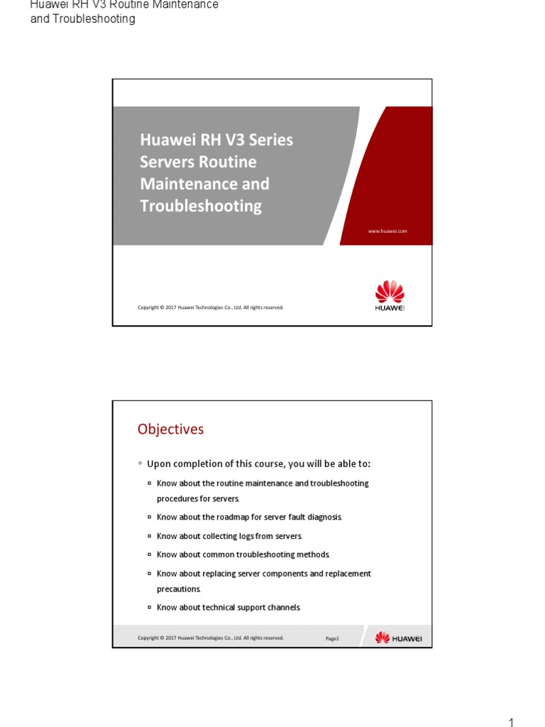 1.5 Huawei RH V3 Routine Maintenance and Troubleshooting V1 0 | PDF ...