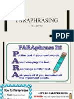 Paraphrasing: Itsa - Level 5