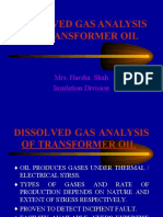 Dissolved Gas Analysis of Transformer Oil: Mrs. Harsha Shah Insulation Division