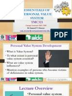 Essentials of Personal Value System