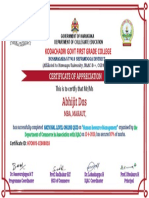 Certificate For Abhijit Das For - Human Resource Management O...