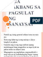 Mga Hakbang Sa Pagsulat NG Sanaysay