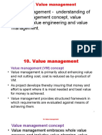 Value Management - Understanding of Value Management Concept, Value Analysis, Value Engineering and Value Management
