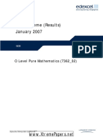 Mark Scheme (Results) January 2007: O Level Pure Mathematics (7362 - 02)