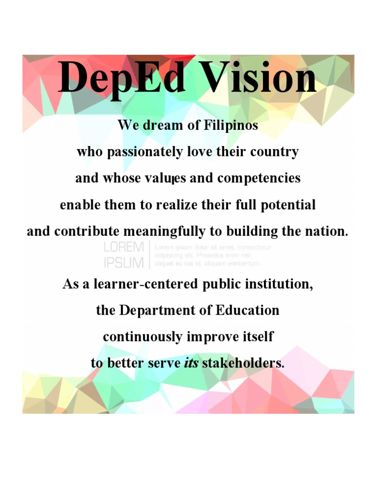 DepEd Vision | PDF