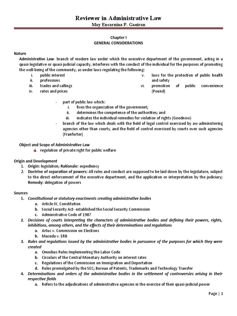 Administrative Law, Outline PDF Administrative Law Jurisdiction