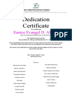 Dedication Certificate: Eunice Evangel D. Alforja