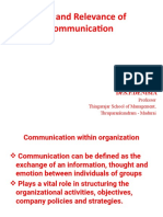 Role of Communication PGDM - A &B 1.7.2019