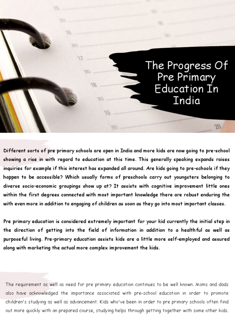 the-progress-of-pre-primary-education-in-india-pdf-preschool-learning