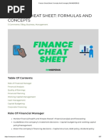 Finance Cheat Sheet - Formulas and Concepts - RM NISPEROS