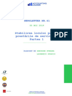 2019.11.05 Newsletter 41 Stabilirea Locului Pentru Prestările de Servicii - Partea 1