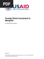 Foreign Direct Investment in Mongolia An Interactive Case Study (USAID, 2007)