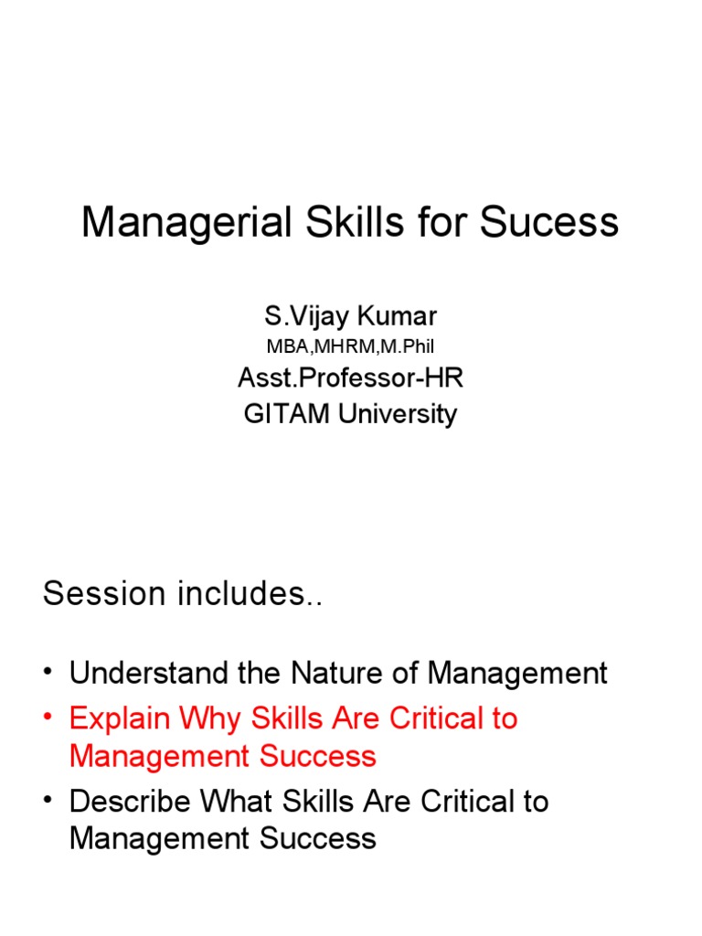 Essential Managerial Skills for Success | PDF | Career & Growth | Business