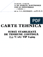 Sursă Stabilizata de Tensiune Continua (7,5 V - 2a) Tip I-4103 PDF