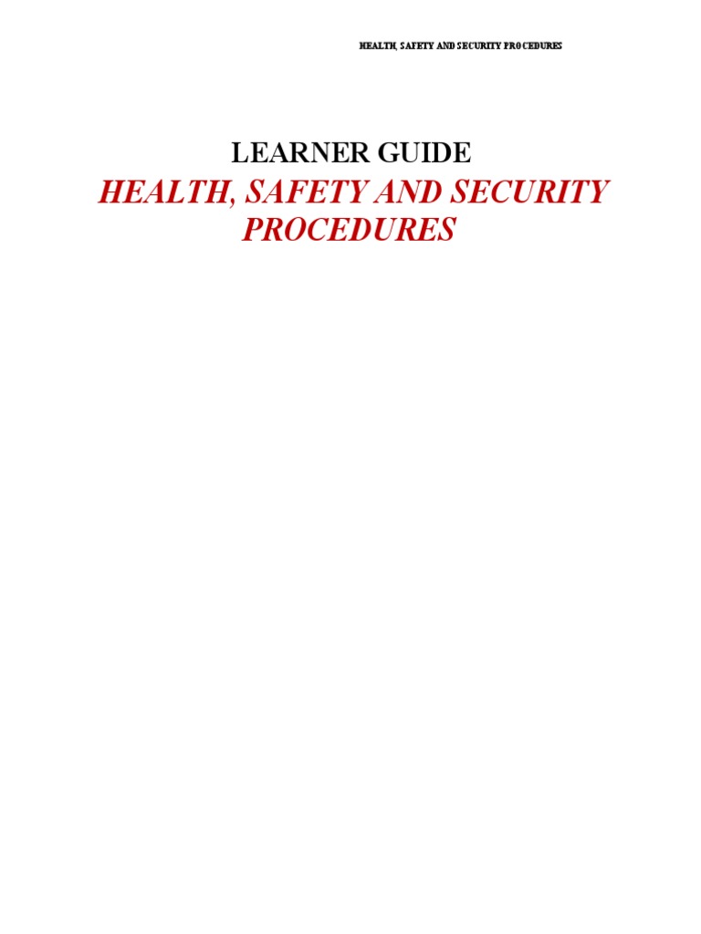 Health Safety and Security Procedures PDF Emergency Occupational