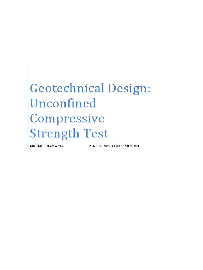 Geo Report UCS Final Report - Mmamatta | PDF | Geotechnical Engineering ...