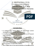 Topic 1: Introduction To Csos: Subject: Managing Civil Society Organizations