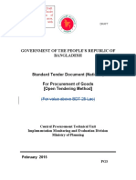 Standard Tender Document (National) For Procurement of Goods OTM