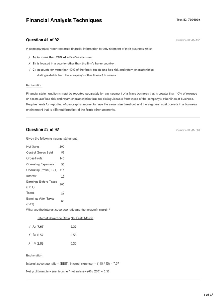 Financial Analysis Techniques Overview | PDF | Revenue | Balance Sheet