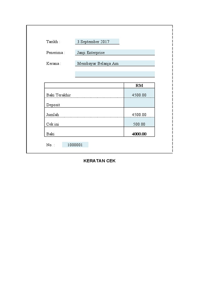 Keratan Cek | PDF