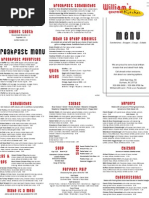 William's Gourmet Kitchen Menu