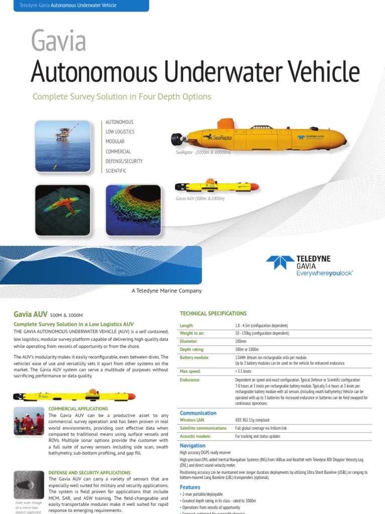 Gavia AUV 6 Page Brochure 2019 | PDF | Sonar | Nature