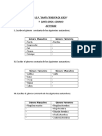 Actividad de Género y Número - 6° - Sem 9 PDF