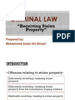 Criminal Law: "Receiving Stolen Property"