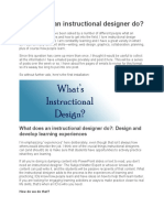 What Does An Instructional Designer Do?: Design and Develop Learning Experiences