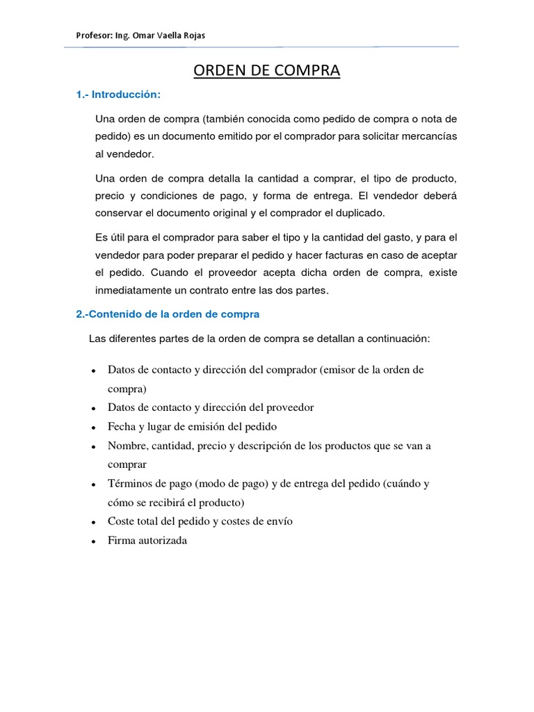 Ejemplo de Orden de Compra Detallada | PDF | Economias | Business