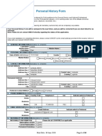 Personal History Form: Print Date: 30 June 2020 Page 1 of 10