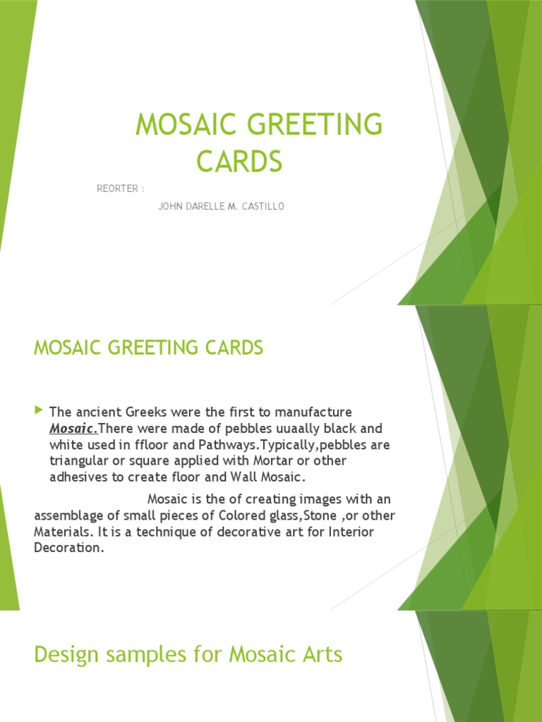 Mosaic Greeting Cards Using Candy Wrappers | PDF | Home & Garden