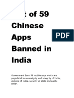 List of 59 Chinese Apps Banned in India