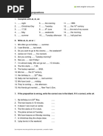 At, In, On - Time Prepositions