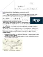 Question No 1 Discuss Harbour Classification Based On Protection and Utility Needs