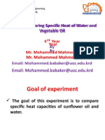Exp. (3) Comparing Specific Heat of Water and Vegetable Oil: Year Mr. Mohammed Mahmoud
