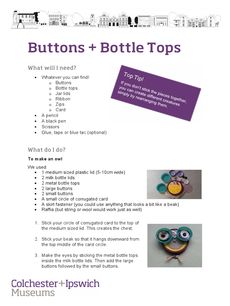 Instructions Buttons Bottle Tops | PDF