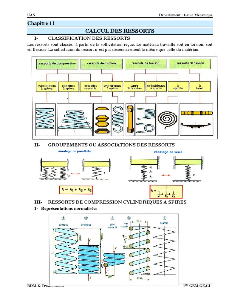 11-Calcul Des Ressorts, PDF, Mécanique newtonienne
